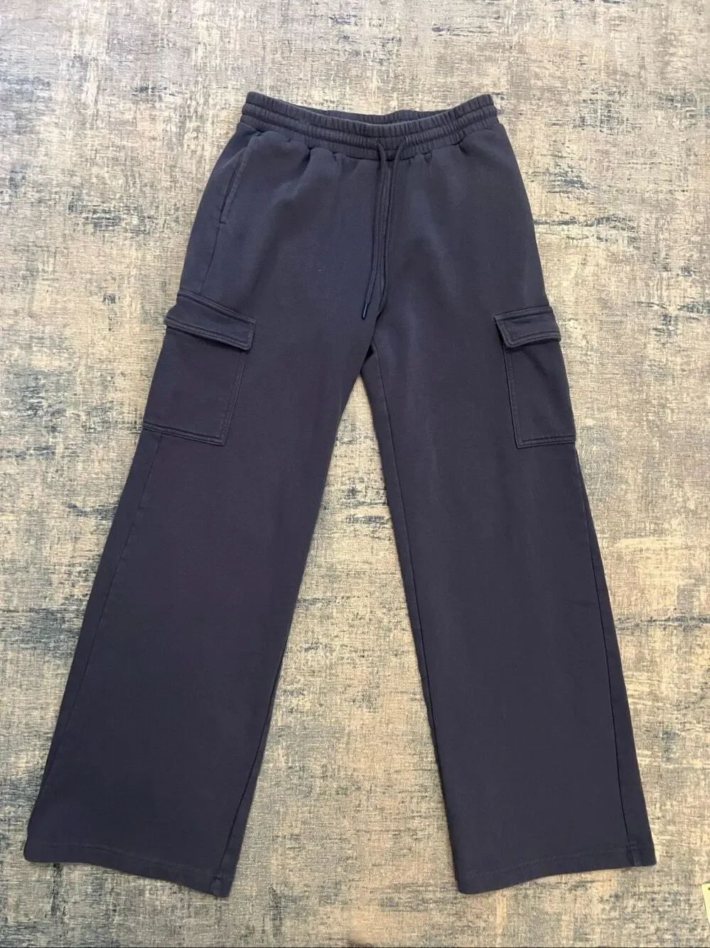 Nordstrom BP Blue Wide Leg Cargo Jogger Sweatpants Women's Size Small